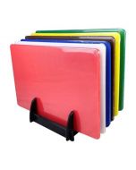Set of 6 18" x 12" Colour Coded Chopping Boards & Rack  SXCBSET6RACK