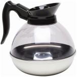 Coffee Decanter Clear Top/Stainless Steel Base 1.9L/64oz - Genware