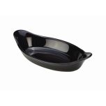 Royal Genware Oval Eared Dish 16.5cm Black - B23D-BL