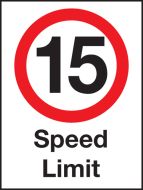 15 mph speed Limit . 600x400mm W/M