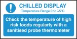 Check chilled display temperature guide notice. 100x200mm. S/A