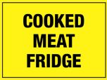 Cooked Meat Fridge. 150x200mm. Self Adhesive Vinyl