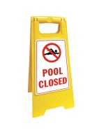 Pool Closed Floor Stand Yellow 620x300mm Foldable
