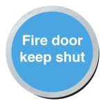 Fire door keep shut 75mm disc silver finish