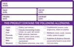 Combined Food Prep & Allergen Warning Labels - DY075