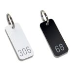 100x40mm Number Only Engraved Key Fob. White or Black