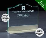 Emerald Monument Reserved Table Sign - Laser Etched Green Tint Glass Effect Acrylic
