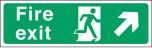 Fire exit arrow up right.. 150x450mm S/A