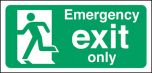 Emergency exit only man Left. 150x300mm P/L