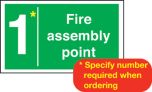 Fire assembly point with number. 400x600mm E/R
