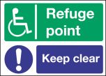 Refuge point keep clear. 300x400mm S/A