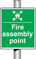 Post Mounted Fire Assembly Point with optional Number - ES269