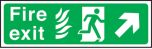 Fire exit arrow up right Hospital. 150x450mm S/A