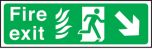 Fire exit arrow down right Hospital. 150x450mm S/A