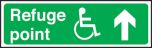 Refuge point disabled arrow up. 150x450mm P/L
