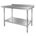 Vogue Stainless Steel Table with Upstand 1500mm - GJ508 - 1500(W) x 700(D) x 900(H)mm