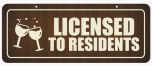 Licensed to Residents Window Hanging Notice.