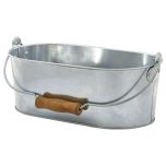 Galvanised Steel Oval Table Caddy 28x15.5x10cm - Genware
