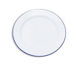 Enamel Round Plate Blue & White 24cm / 10"