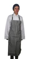 Chef's / Waiter's Bib Apron Black & White Stripe