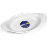 White Ceramic Oval Eared Dish 27x14.5x4.5cm / 0.62 L