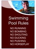 6 Swimming Pool Rules Spa & Fitness Notice. 400x275mm E/R 