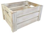White Washed Wooden Display Crate NAT-1014W