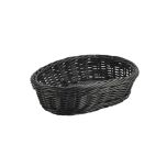 Black Oval Polywicker Basket 22.5 x 15.5 x 6.5cm - Genware