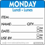 50mm Monday Removable Day Label(500) - Genware