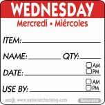 50mm Wednesday Removable Day Label (500) - Genware