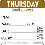 50mm Thursday Removable Day Label (500) - Genware