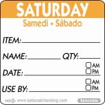 50mm Saturday Removable Day Label (500) - Genware