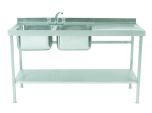 Parry Double Bowl Right Hand Drainer Sink - Stainless Steel L1800 x W700 x W875 - SINK1870DBR