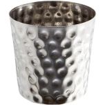 Stainless Steel  Serving Cup Hammered 8.5 x 8.5cm - Genware