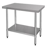 Vogue Stainless Steel Prep Table - T375 - 900(H) x 900(W) x 600(D)mm