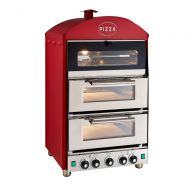 King Edward PK2W Pizza King Oven - Double Deck With Warmer - Red
