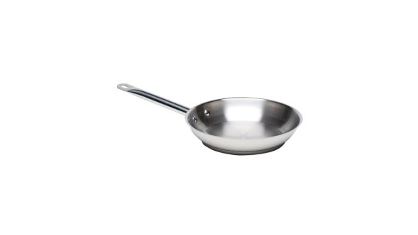 Genware Stainless Steel Frying Pan 24 x 5cm Induction Compatible