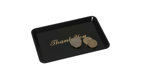 Tip Tray 'Thank You' 4.1/2"X6.1/2" Black