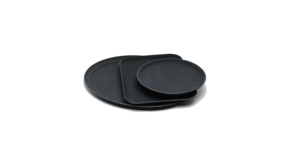 Tray Gengrip Fibreglass Oval 31" Black - Genware