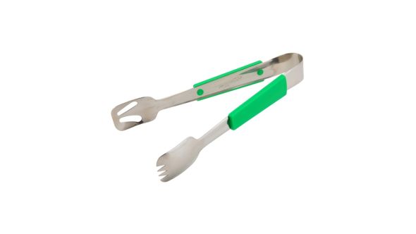 Genware Plastic Handle Buffet Tongs Green