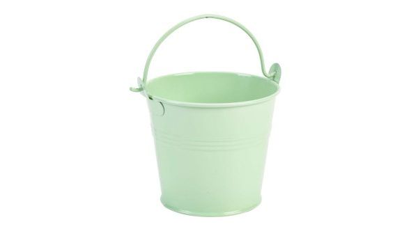 Galvanised Steel Serving Bucket 10cm Dia Green - Genware