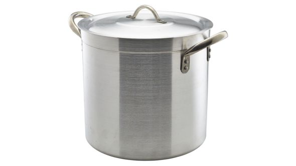 17 Ltr Aluminium Deep Stockpot & Lid - Genware 709-28