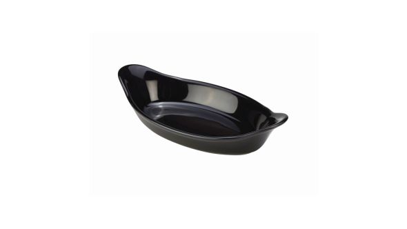 Royal Genware Oval Eared Dish 16.5cm Black - B23D-BL