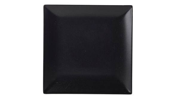 Luna Square Coupe Plate 26cm Black Stoneware