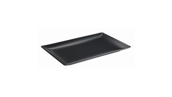 Luna Rect. Coupe Plate 30X20cm Black Stoneware Pack of 6