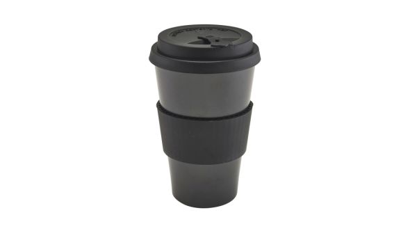 Black Reusable Bamboo Fibre Coffee Cup 45cl/15.75oz