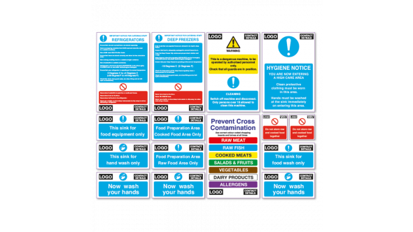 Insert Your Own Logo - Catering Health & Safety Sign Pack BKSPK 