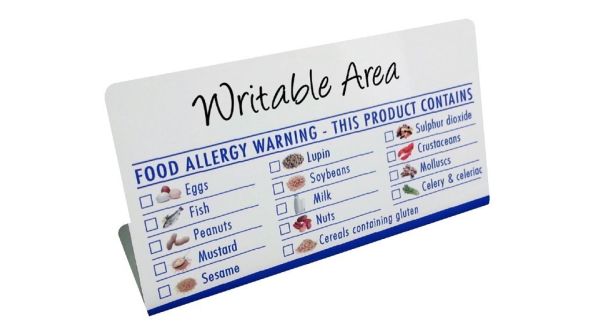 Food Allergen Notice - BT024 -  Write on, Wipe off