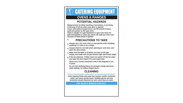 Ovens/Ranges Catering Safety Sign - Mileta CE001