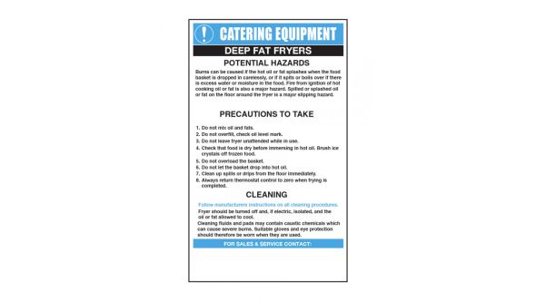 Deep Fat Fryers Catering Safety Sign - Mileta CE004